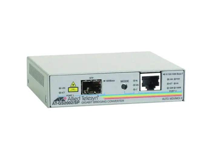 Refurbished | MEDIA CONVERTER ETH RJ45 TO SFP ALLIED TELESIS AT-GS2002/SP