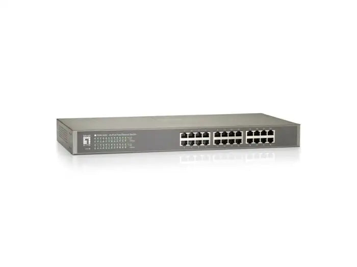 Refurbished | SWITCH ETH 24P 100MB LEVEL ONE RACKMOUNTED FANLESS