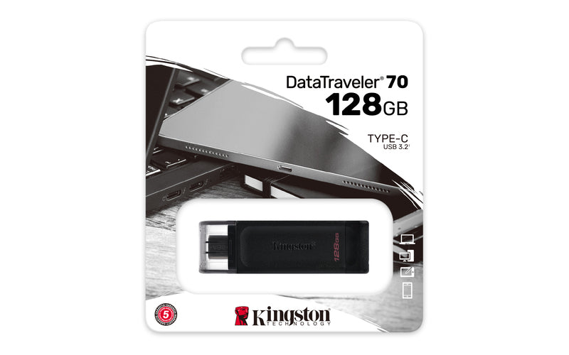 KINGSTON USB Stick Data Traveler DT70/128GB, USB 3.2 Type-C, Black
