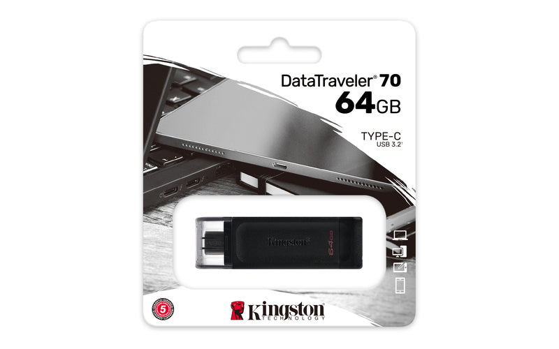 KINGSTON USB Stick Data Traveler DT70/64GB, USB 3.2 Type-C, Black