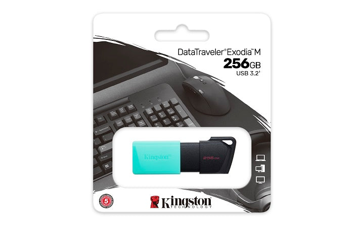 KINGSTON USB Stick DataTraveler Exodia M DTXM/256GB, USB 3.2, Cyan