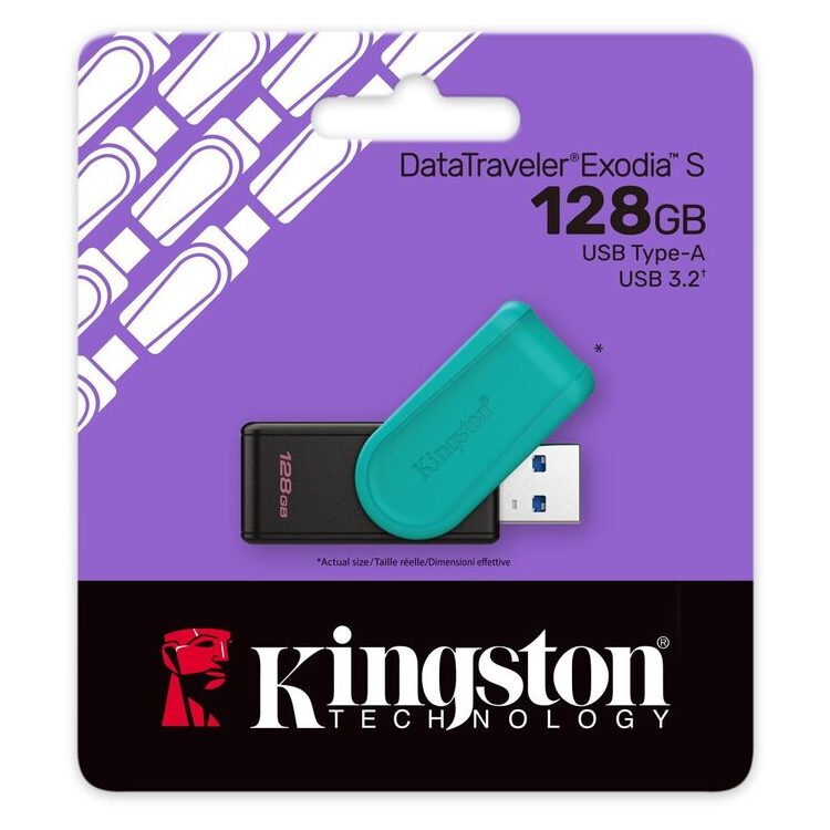 KINGSTON USB Stick DataTraveler Exodia S DTXS/128GB , USB 3.2, Black and Blue