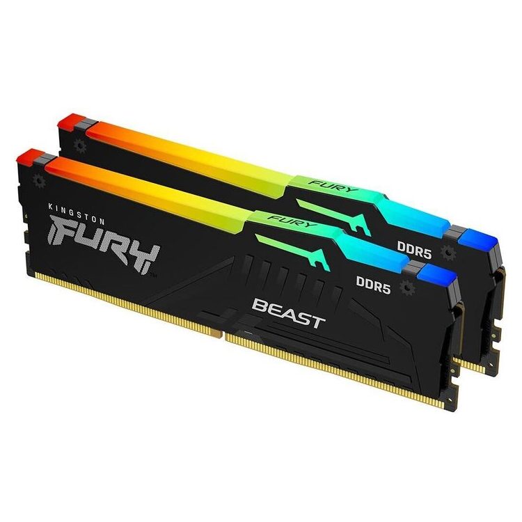 KINGSTON Memory KF556C36BBEAK2-64 FURY Beast Black RGB DDR5 | 5600MT/s | 64GB kit of 2
