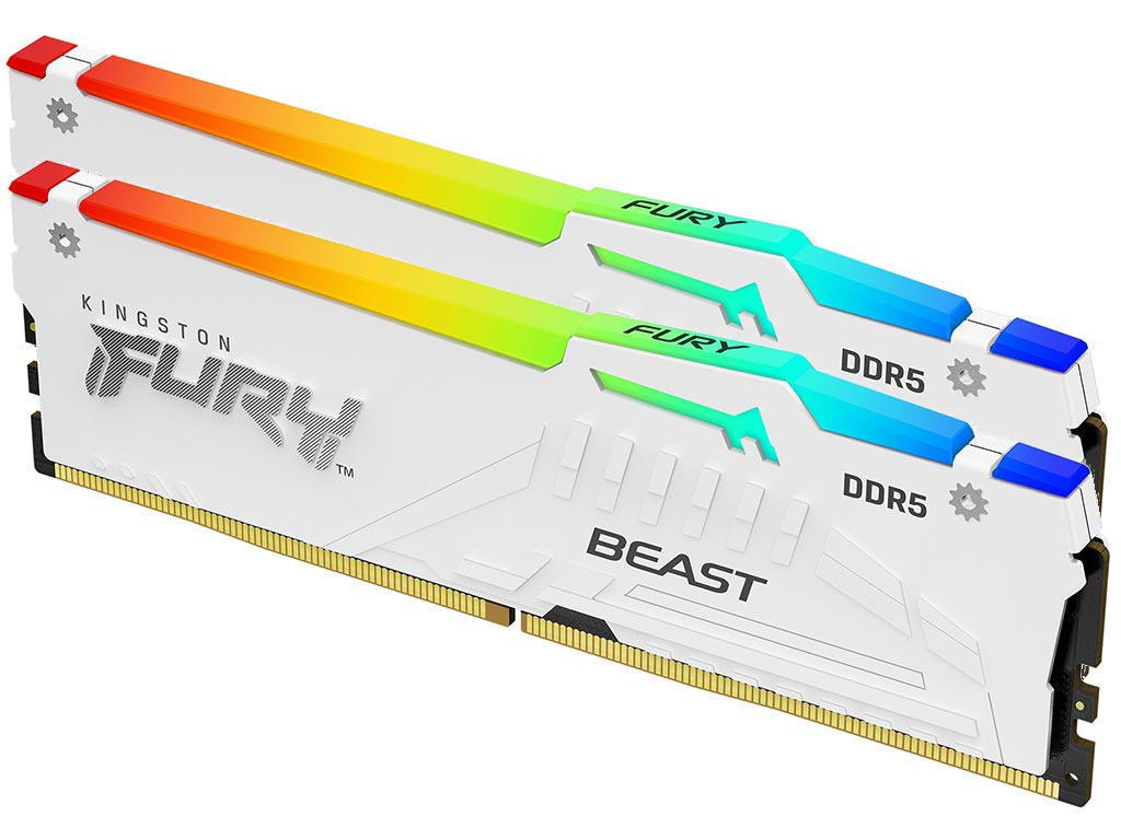 KINGSTON Memory KF556C36BWEAK2-64 FURY Beast White RGB DDR5 | 5600MT/s | 64GB | KIT OF 2