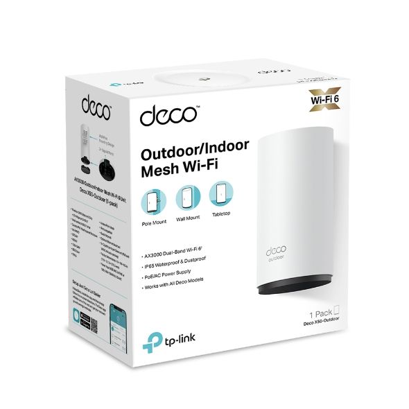 Tp-Link AX3000 Outdoor / Indoor Whole Home Mesh WiFi 6 Unit (Deco X50- Outdoor)