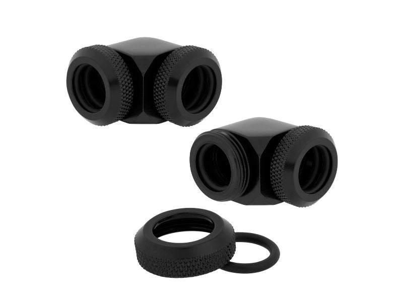 Corsair OD Fitting Pipe Hydro X Series XF Hardline 90° Twin Pack — Black — CX-9052022-WW