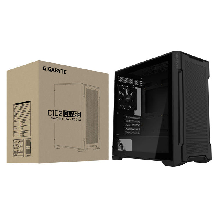 GIGABYTE Case C102 GLASS BLACK ATX Black USB 3.0