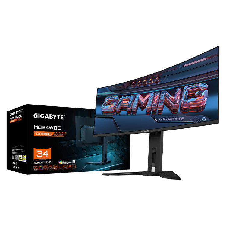 GIGABYTE Monitor MO34WQC 34''' WQHD 0 | 03ms 175Hz OLED | HDMI | DP | 3YearsW