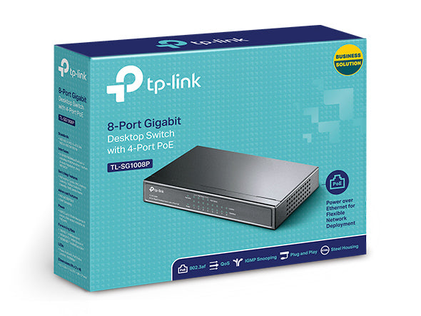 TP-LINK Switch TL-SG1008P, 8 port, 10/100/1000 POE