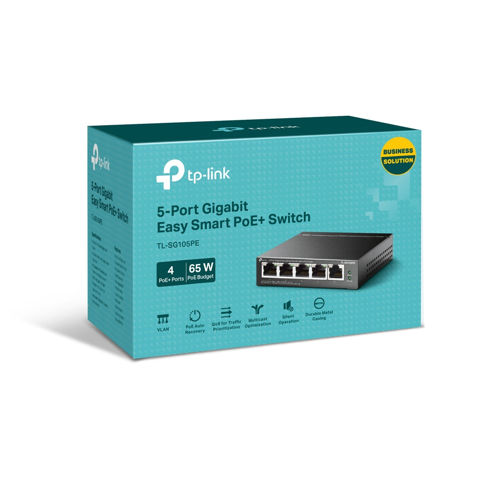 TP-LINK SWITCH SG-TL105PE 5xGBIT POE+ MANAGED