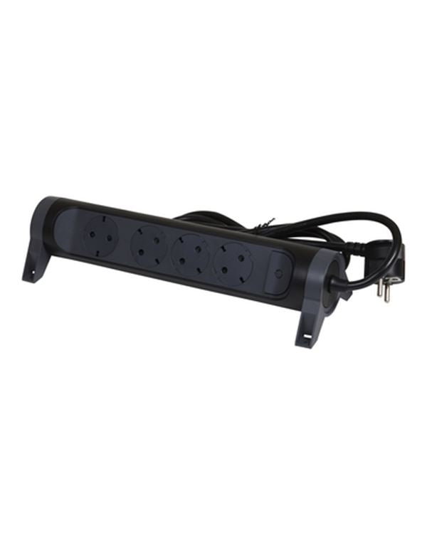 Legrand SurgeArrest 4 Outlets 1.5m Cable Black/Grey Rotating