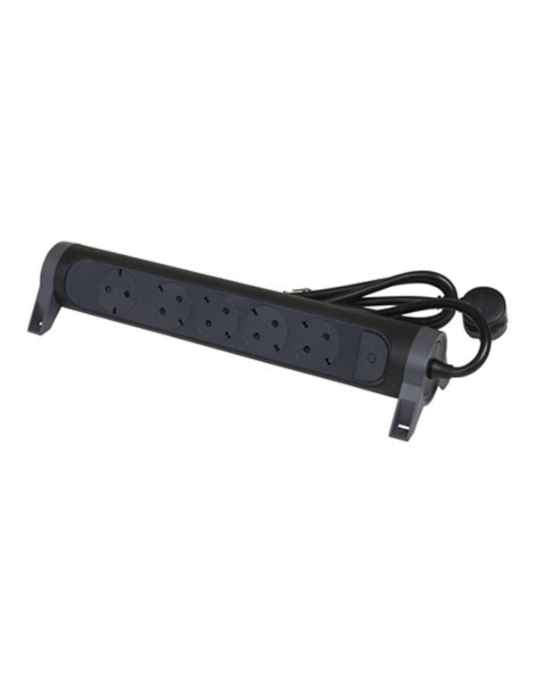 Legrand SurgeArrest 5 Outlets 1.5m Cable Black/Grey Rotating