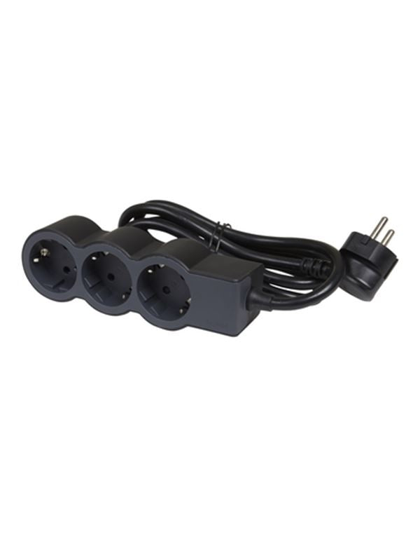 Legrand SurgeArrest 3 Outlets 1.5m Cable Black/Grey