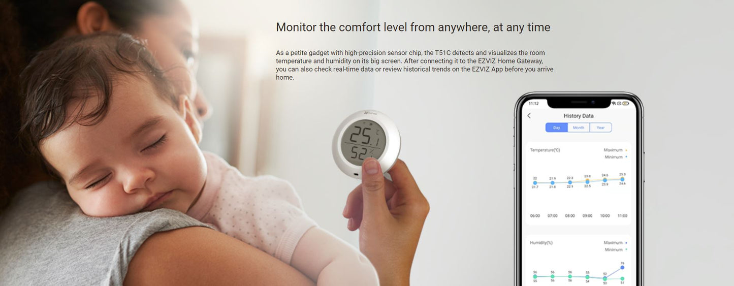EZVIZ Temperature and Humidity Sensor T51C