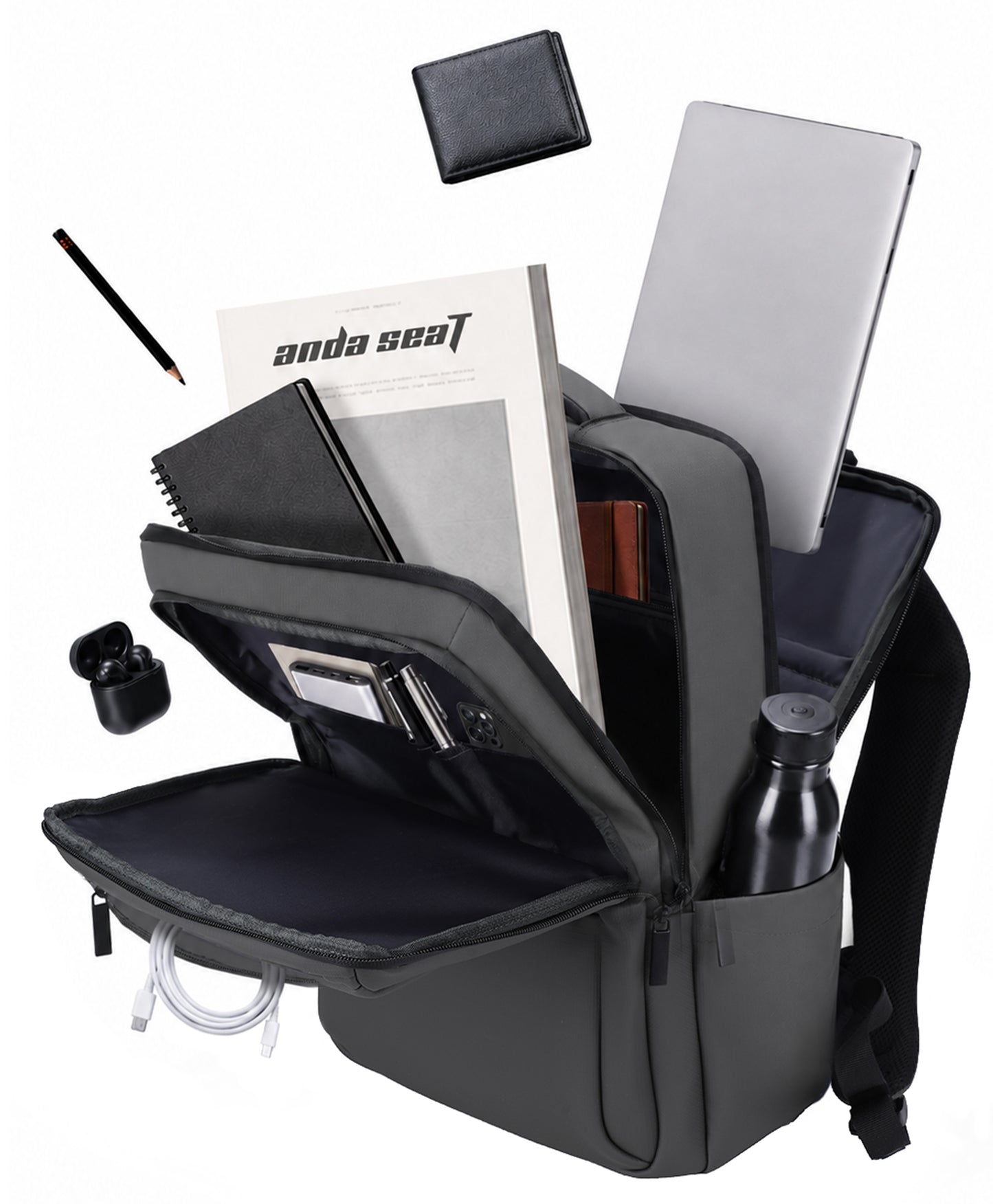ANDA SEAT Backpack PROLINE 16" 42x30x15cm DARK GREY