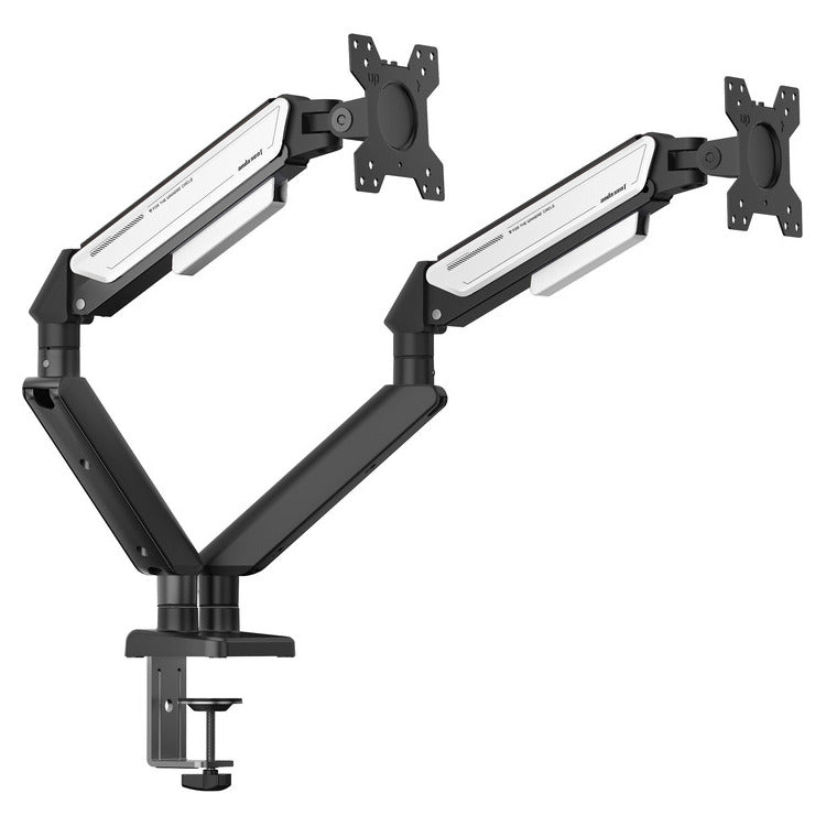 ANDA SEAT Monitor ARM / Stand A6D-2S Black White Dual | Weight Capacity (per Screen): 2-9kg