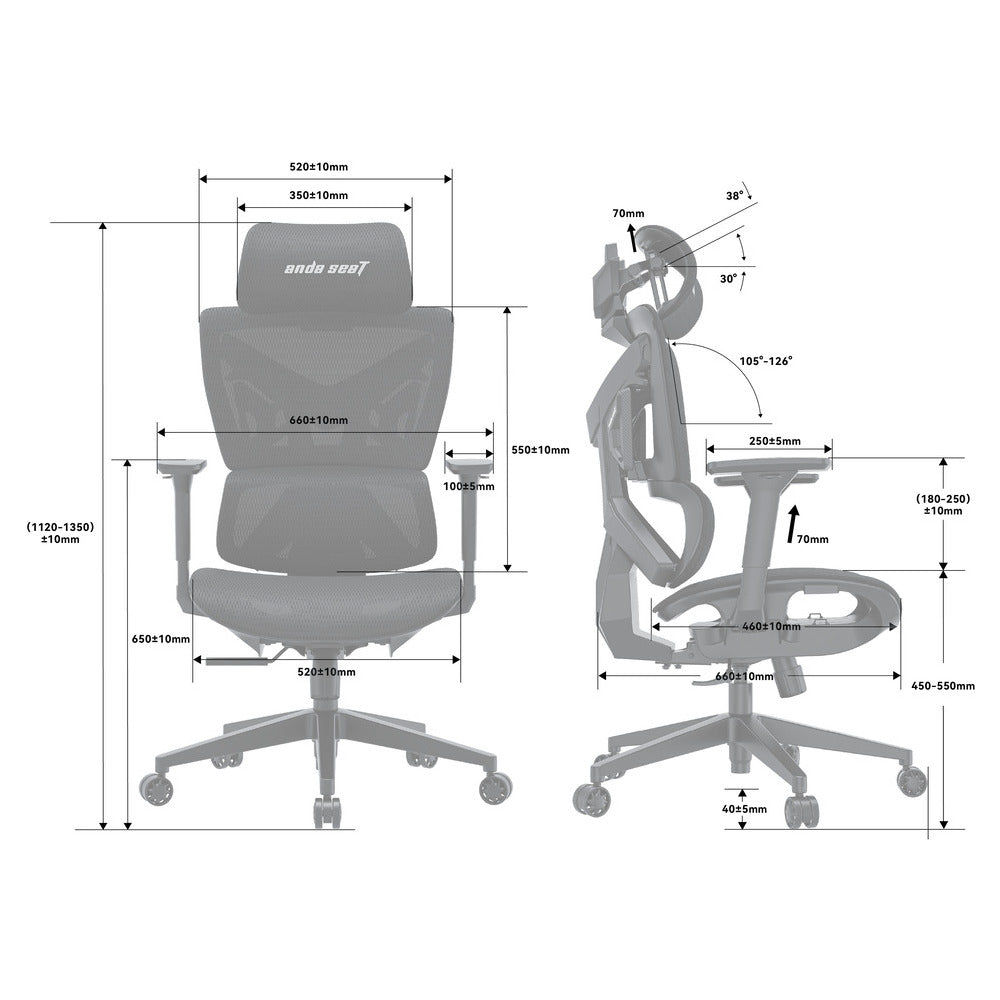 ANDA SEAT Gaming Chair X-AIR MEGA XL BLACK