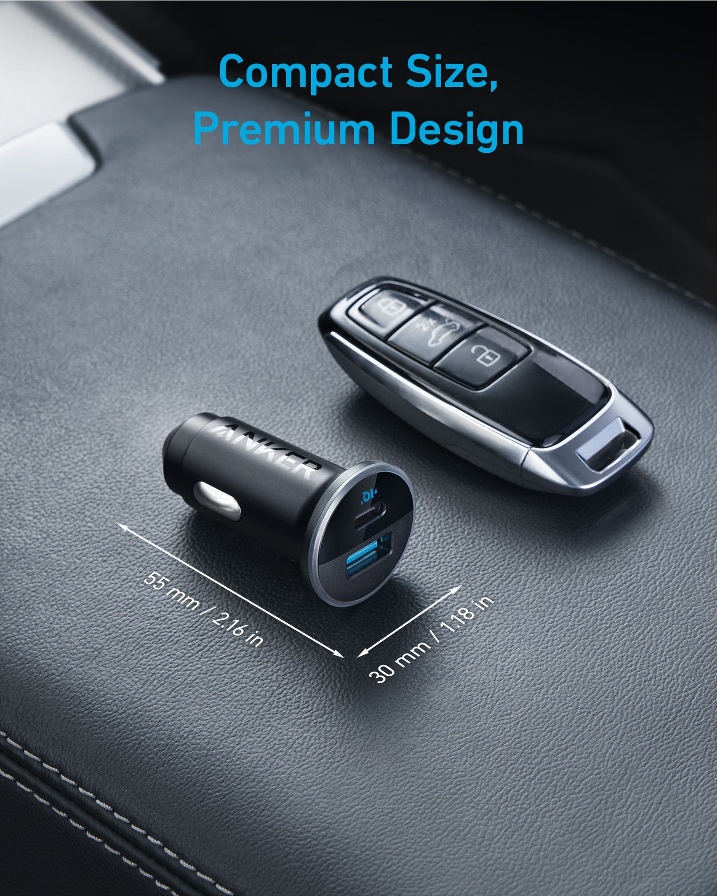Anker 325 Car Charger 53W | USB-Type-C | USB-A