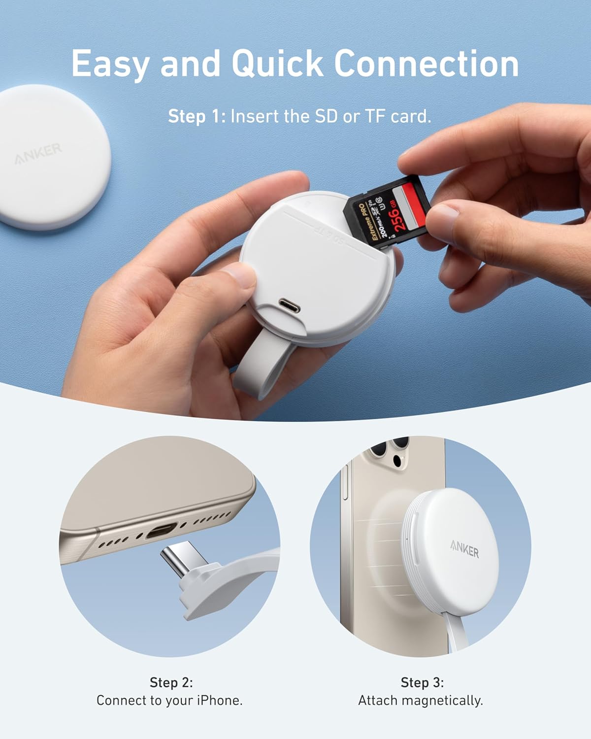 ANKER MagGo USB-C Adapter 3-in-1, 10Gbps For Iphone