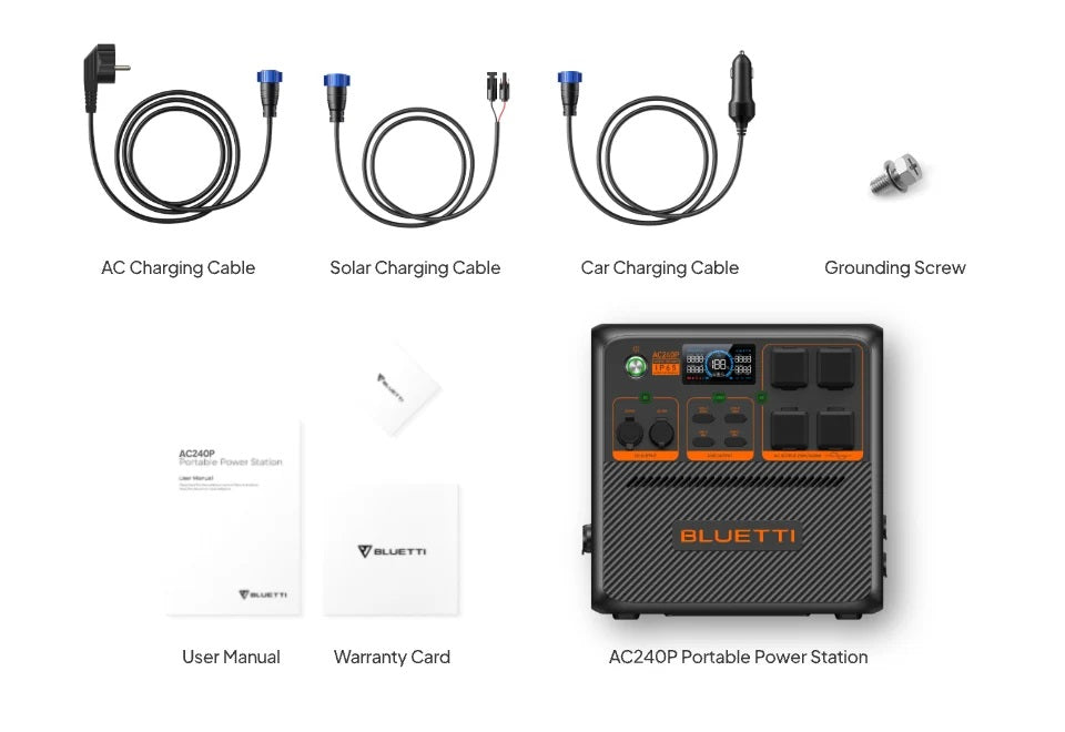 BLUETTI Premium AC240P Portable Power Station Expandable IP65, 2400W AC Outlet 1843Wh