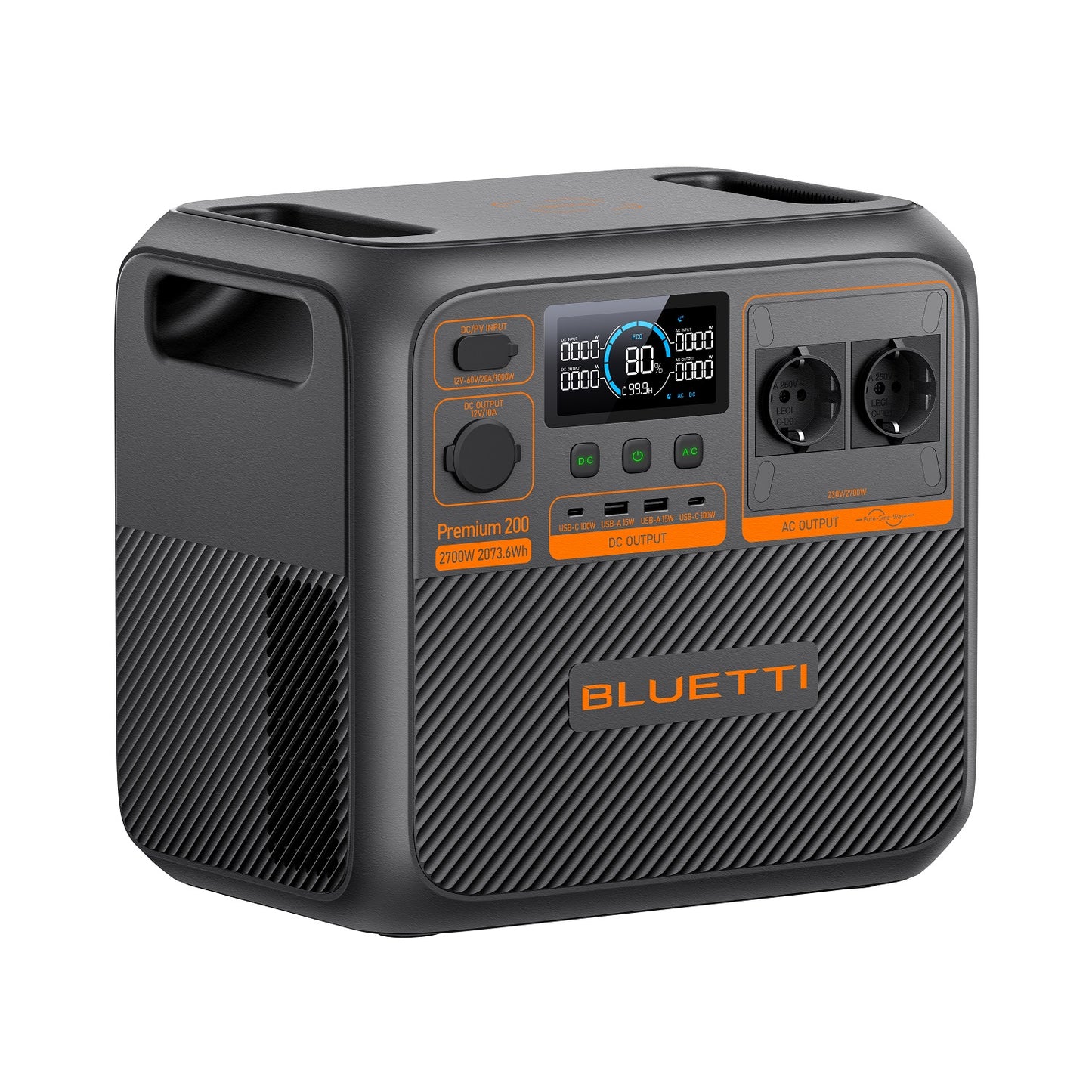 BLUETTI Premium Power Station PREMIUM 200 V2 2700W AC Outlet 2073Wh