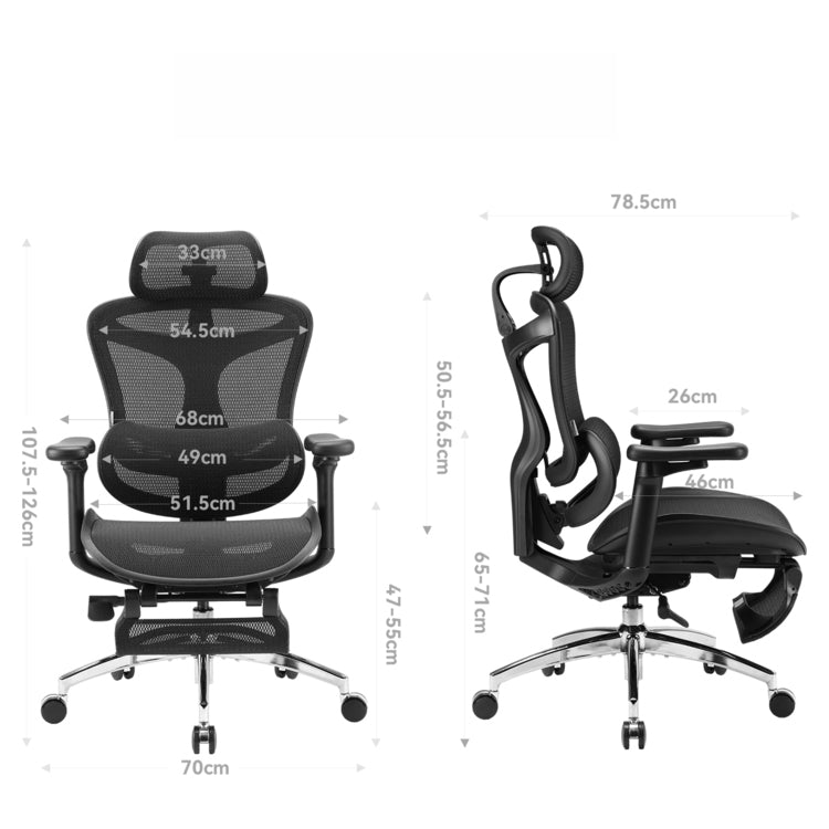 SIHOO ERGONOMIC CHAIR DORO C300 BLACK with Footrest