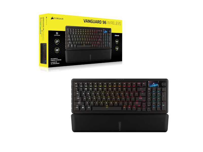 CORSAIR Keyboard VANGUARD 96 LCD Wireless (RGB, MLX Plasma, PBT)