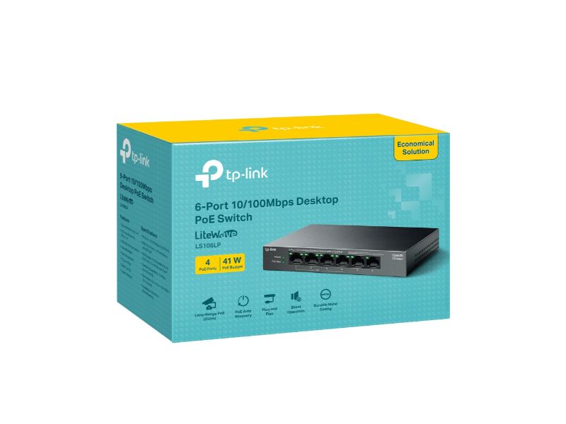 TP-Link Switch 6-Port 10/100Mbps 4-Port PoE (LS106LP)