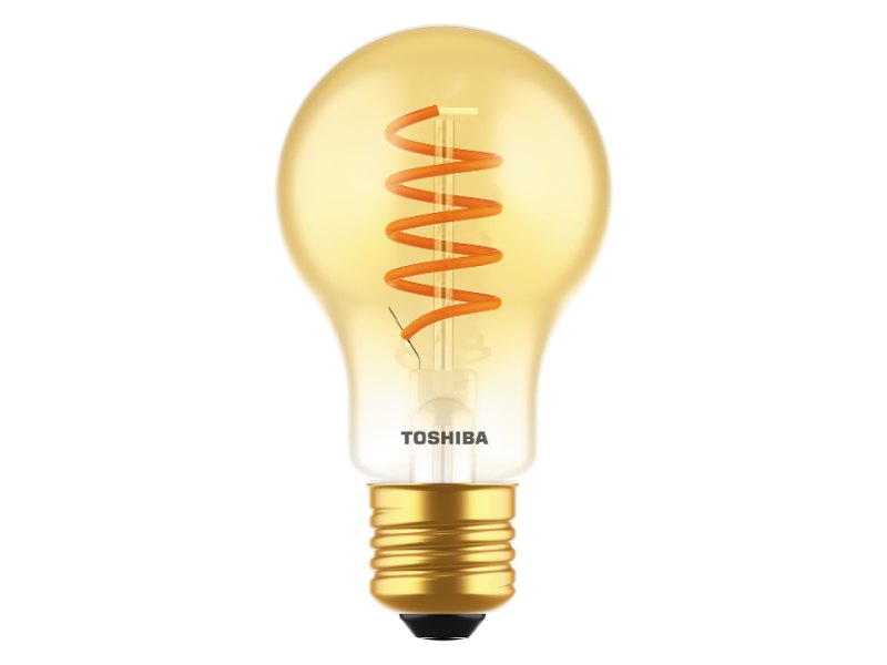 TOSHIBA LED FILAMENT SPIRAL AMBER A60 E27 4.5W 2200K