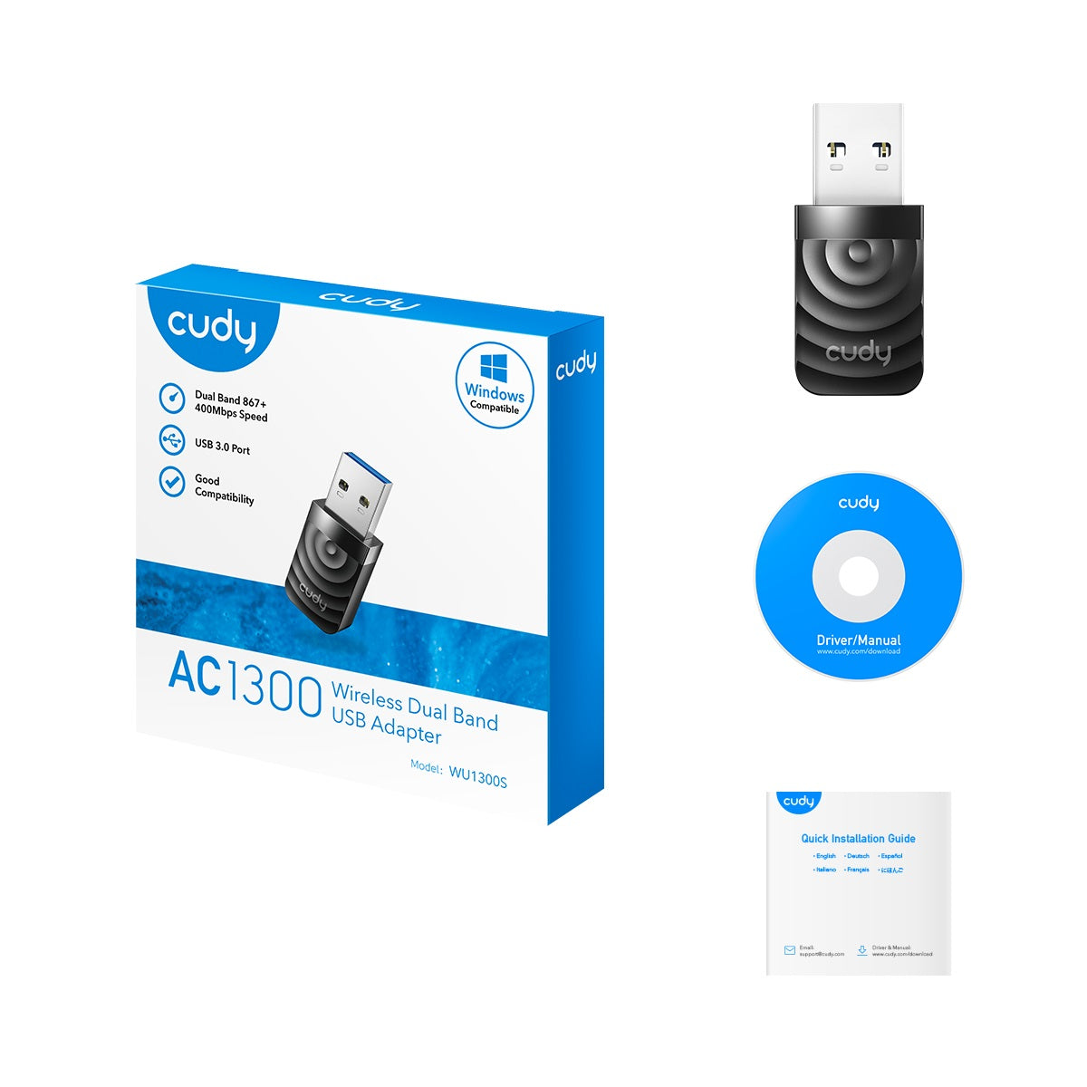 CUDY Wi-Fi USB Adapter WU1300S AC1300