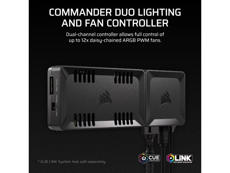 Corsair iCUE Commander Duo / Lighting <(>&<)> Fan Controller / HybridiCUE LINK <(>&<)> ARGB / Dual Channel – PN: CL-9011141-WW