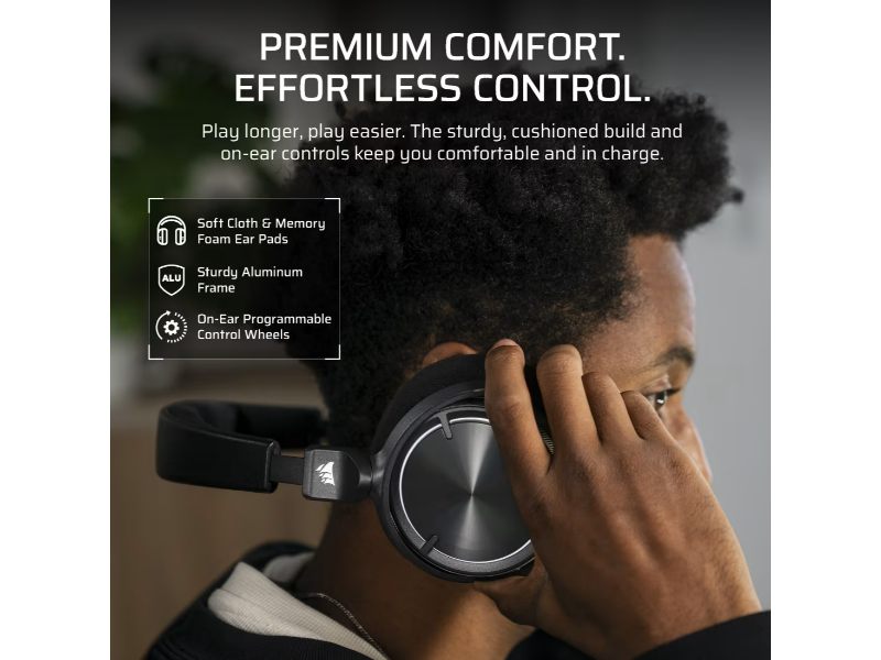 Corsair Wireless Gaming Headset Virtuoso MAX RGB — Dolby Atmos — Carbon -CA-9011372-WW
