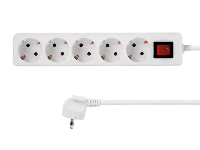 Refurbished | POWERSTRIP POPP 5P VERTICAL WHITE PWR BUTTON FUSE