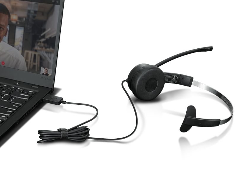 Lenovo 100 Mono USB Headset 4XD1B61617 (Black)
