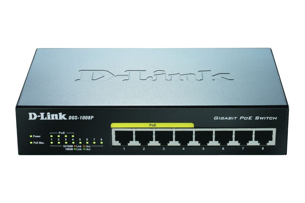 D-LINK SWITCH DGS-1008P 8-port 10/100/1000Mbps 4 PoE Ports