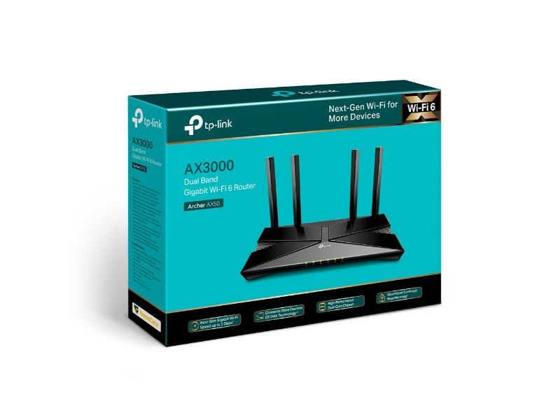 Tp-Link AX3000 Dual Band Gigabit Wi-Fi 6 Router (Archer AX50)