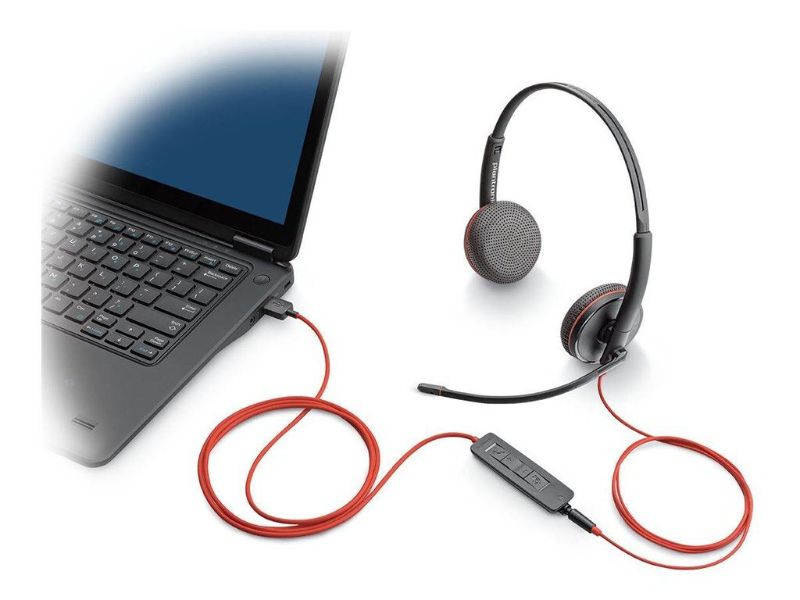Poly Blackwire 3310 Headset Monaural Microsoft Teams Certified USB-C +USB-C/A Adapter — 8X216AA