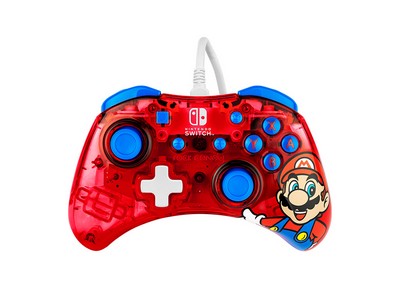 PDP — Wired Controller for Nintendo Switch and Pc Mario Red/Blue Candy