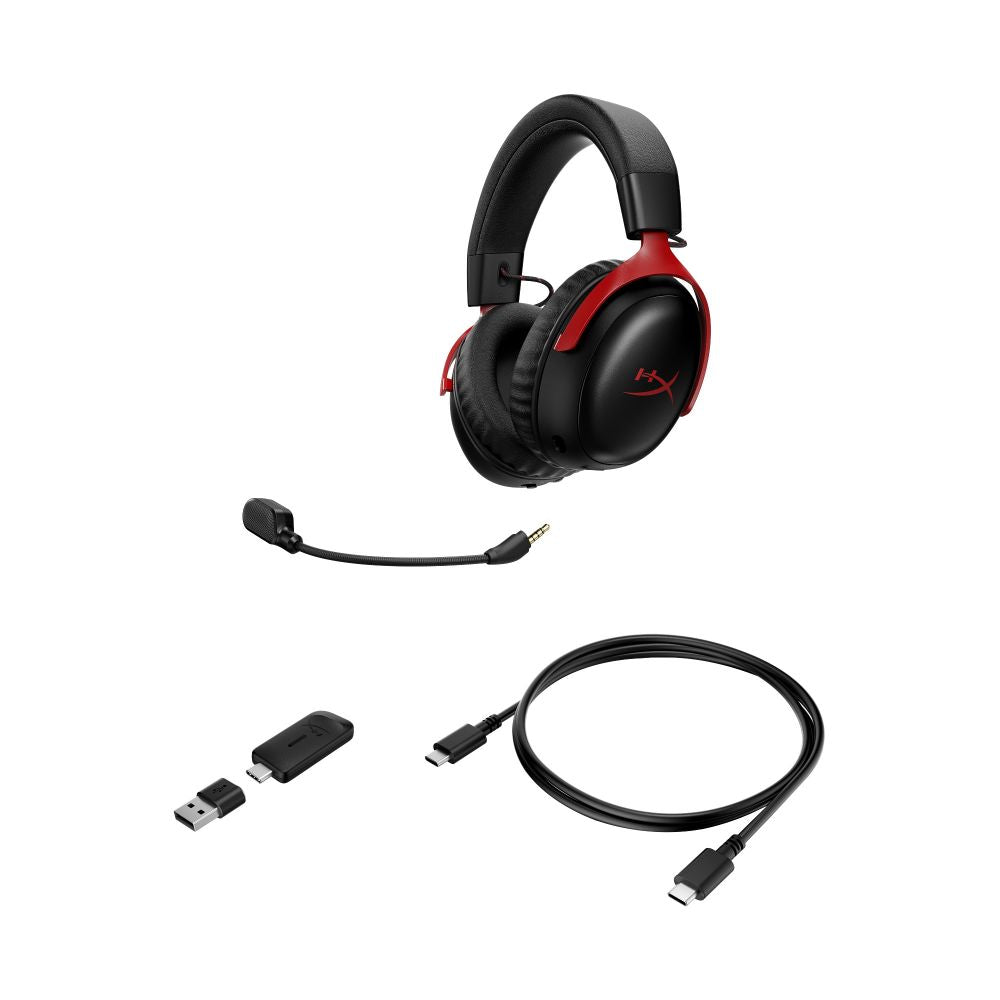 HyperX Cloud III S Over Ear Wireless Gaming Headset Black/Red — A59Z0AA