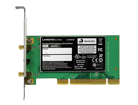 Refurbished | NIC LINKSYS WIRELESS-N DUAL NO ANTENNA PCI