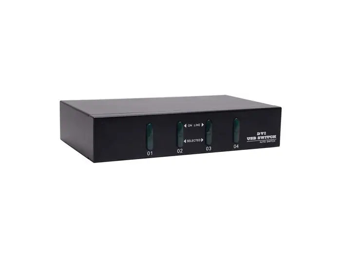 KVM SWITCH VALUE 4 PORT DVI/USB AUDIO WITH CABLES — NEW