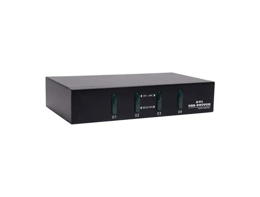 KVM SWITCH VALUE 4 PORT DVI/USB AUDIO WITH CABLES — NEW