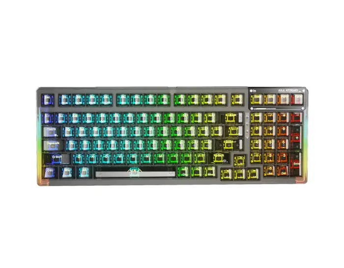 KEYBOARD AULA F98 MECHANICAL BLACK TRANSPARENT BT/2.4G/ WIRED GR NEW