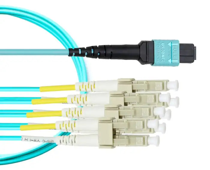 Refurbished | FIBER MTP-8 FEMALE BREAKOUT TO 4xLC/UPC DUPLEX OM4 50/125 3M