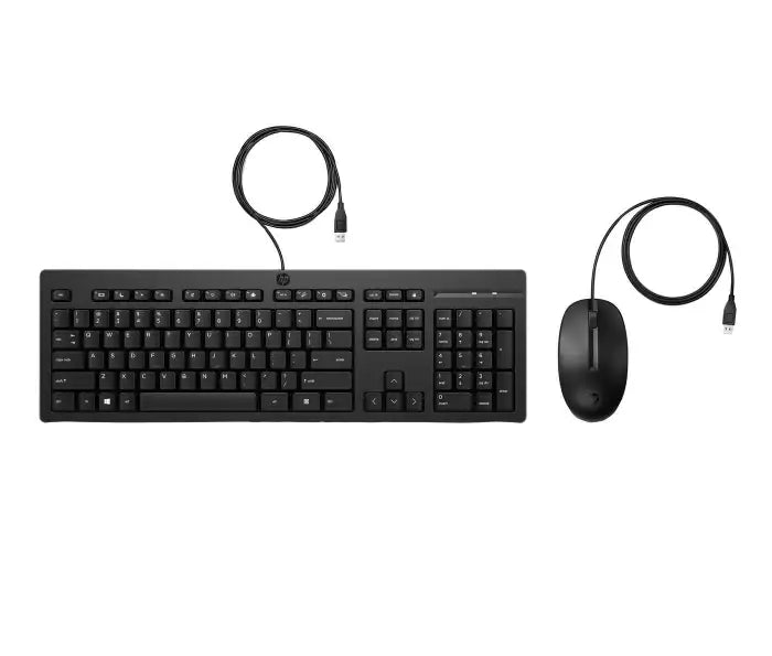 KEYBOARD-MOUSE HP 225 WIRED EN BL/USB NEW