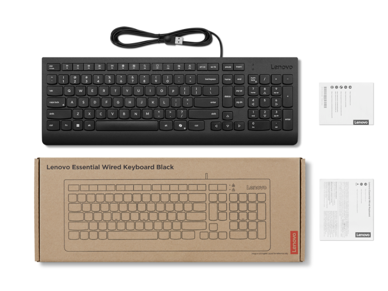 Lenovo Essential Wired Keyboard (Black) — Greek 319