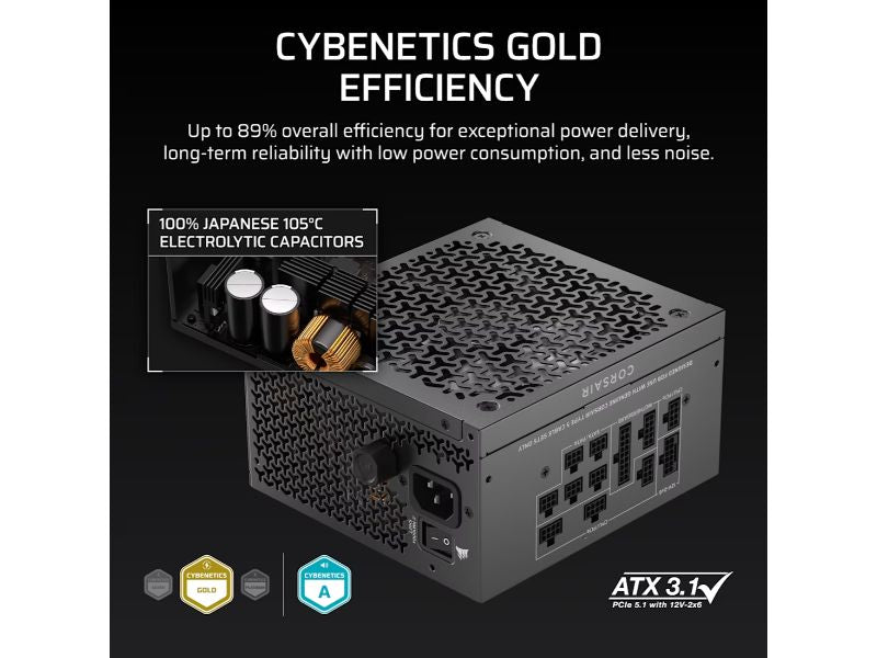CORSAIR PSU RM1000x Shift (Cybenetics Gold, Fully Modular)