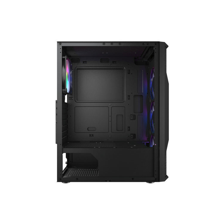 CC-COUGAR Case MX110 Mesh-G RGB Tempered Glass Middle ATX Black (4x120mm RGB fans preinstalled)