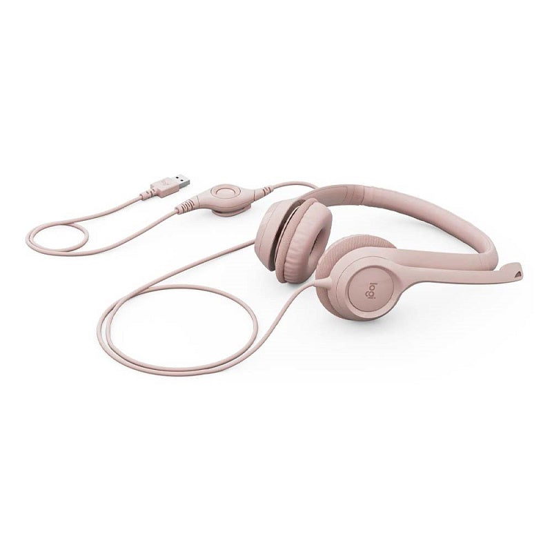 LOGITECH Headset Wired H390 — USB Type A — Rose