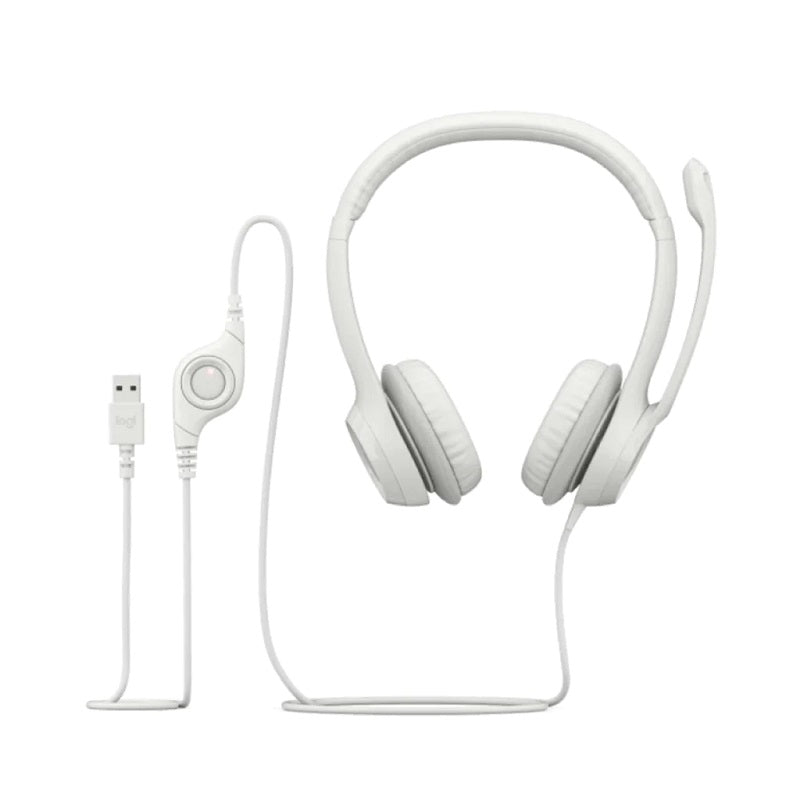 LOGITECH Headset Wired H390 — USB Type A — White